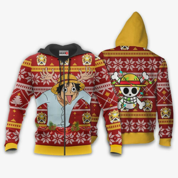 Reindeer Luffy Ugly Christmas Sweater Custom One Piece Anime XS12 2