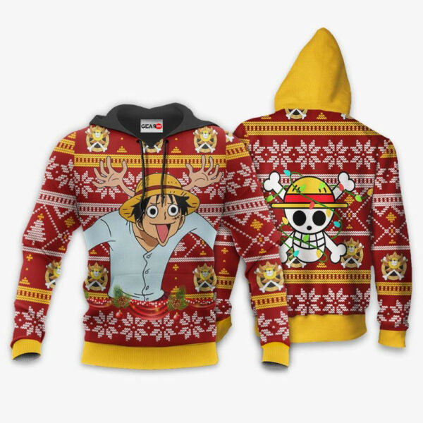 Reindeer Luffy Ugly Christmas Sweater Custom One Piece Anime XS12 3