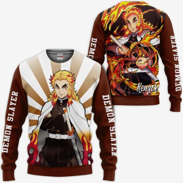 Rengoku Hoodie Custom Kimetsu Anime Shirts Jacket 2