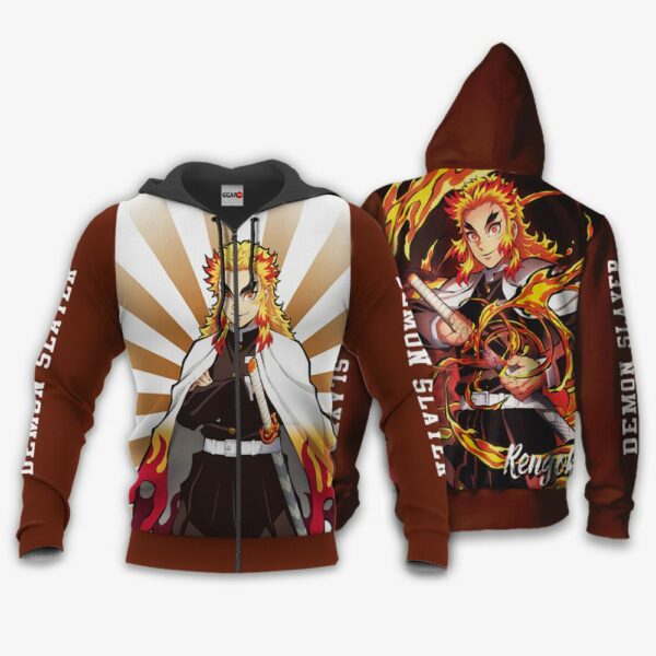 Rengoku Hoodie Custom Kimetsu Anime Shirts Jacket 1