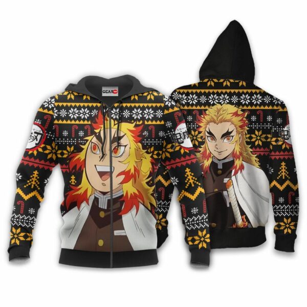 Rengoku Ugly Christmas Sweater Custom Anime Kimetsu XS12 2