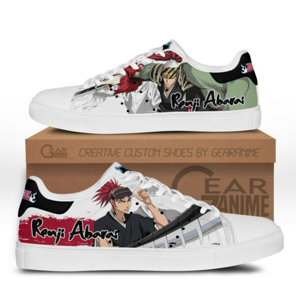 Renji Abarai Skate Shoes Custom Anime Bleach Shoes 1