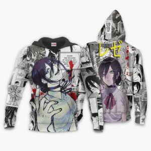 Reze Hoodie Custom Manga Style Chainsaw Man Anime Jacket Shirt 8