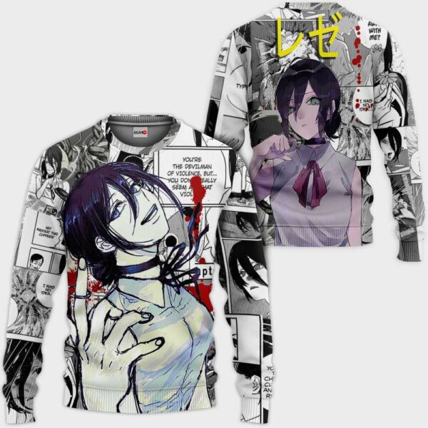 Reze Hoodie Custom Manga Style Chainsaw Man Anime Jacket Shirt 2