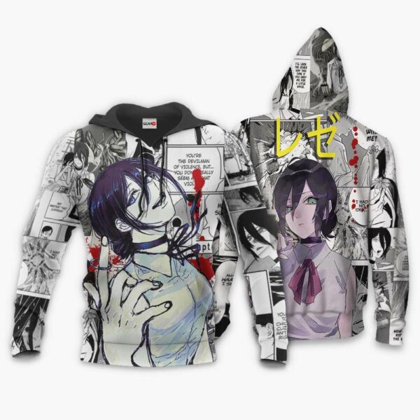 Reze Hoodie Custom Manga Style Chainsaw Man Anime Jacket Shirt 3