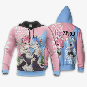 Re:Zezo Hoodie Rem & Ram Custom Shirt Anime Zip Jacket 8