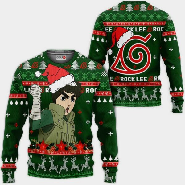 Rock Lee Ugly Christmas Sweater Custom Naruto Anime XS12 1