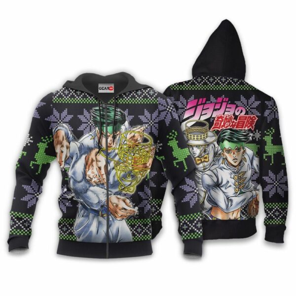 Rohan Kishibe Ugly Christmas Sweater Custom Anime JJBA XS12 2