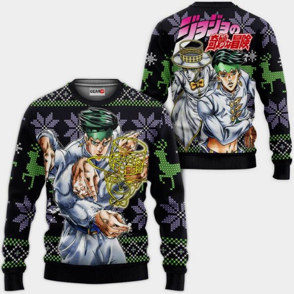 Rohan Kishibe Ugly Christmas Sweater Custom Anime JJBA XS12 1