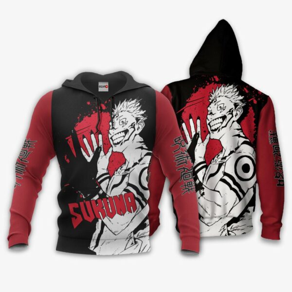 Ryomen Sukuna Hoodie Custom Jujutsu Kaisen Anime Merch Clothes Monochrome 3