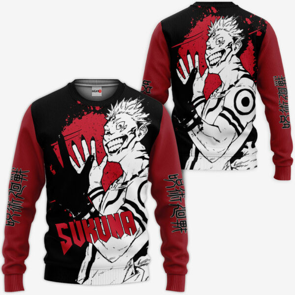 Ryomen Sukuna Hoodie Custom Jujutsu Kaisen Anime Merch Clothes Monochrome 2