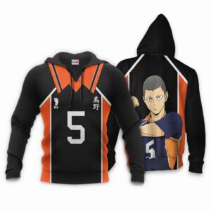 Ryunosuke Tanaka Karasuno Hoodie Shirts Haikyuu Anime 10