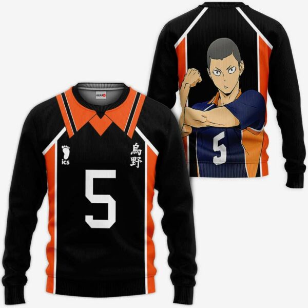 Ryunosuke Tanaka Karasuno Hoodie Shirts Haikyuu Anime 2