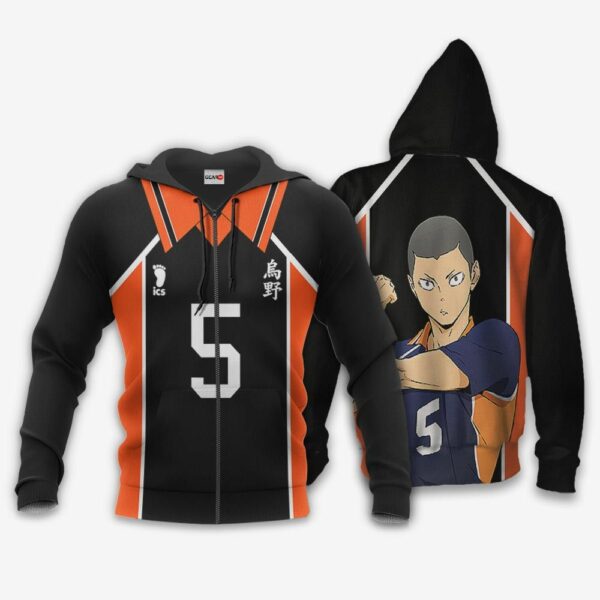 Ryunosuke Tanaka Karasuno Hoodie Shirts Haikyuu Anime 1