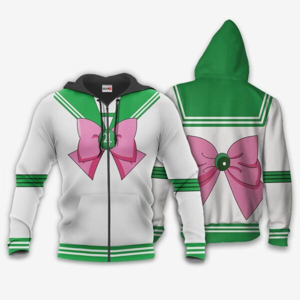 Sailor Jupiter Uniform Hoodie Shirt Sailor Moon Anime Zip Jacket 1