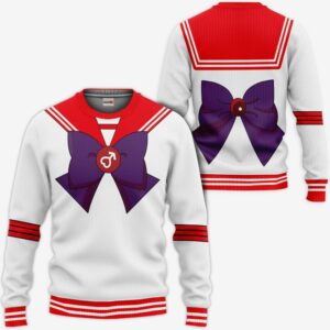 Sailor Mars Uniform Hoodie Shirt Sailor Moon Anime Zip Jacket 7