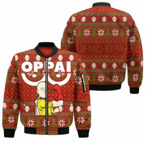 Saitama Oppai Ugly Christmas Sweater OPM Anime Xmas 10