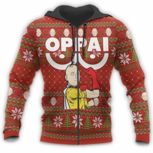 Saitama Oppai Ugly Christmas Sweater OPM Anime Xmas 13