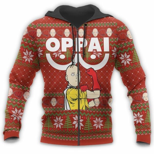 Saitama Oppai Ugly Christmas Sweater OPM Anime Xmas 7