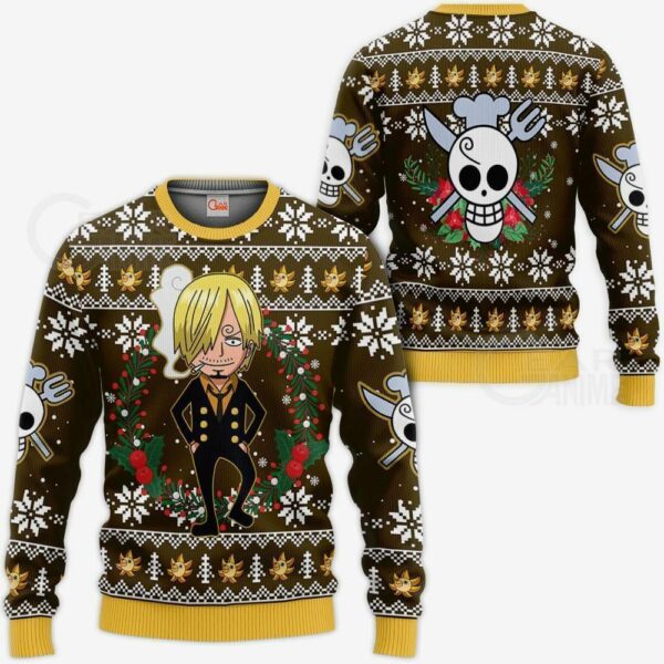 Sanji Ugly Christmas Sweater One Piece Anime Xmas 1