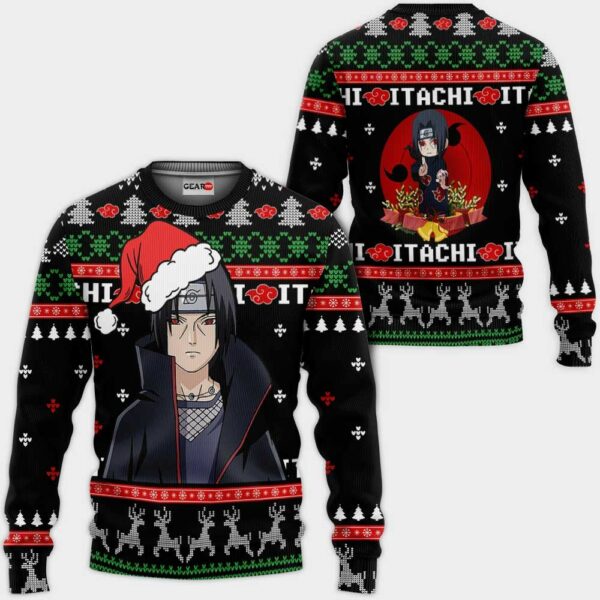 Santa Itachi Ugly Christmas Sweater Custom Naruto Anime XS12 1