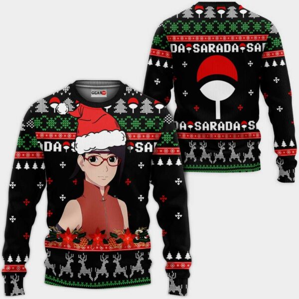 Sarada Uchiha Ugly Christmas Sweater Custom BRT Anime XS12 1