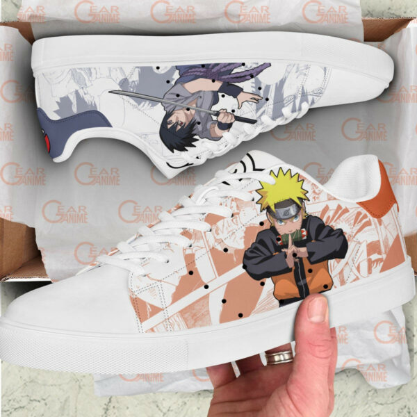 Sasuke and Naruto Uzumaki Skate Shoes Custom Naruto Anime Sneakers 2