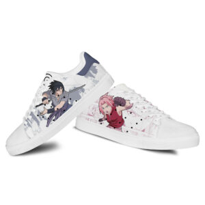 Sasuke Uchiha and Sakura Haruno Skate Shoes Custom Naruto Anime Sneakers 6