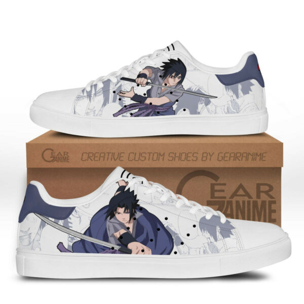 Sasuke Uchiha Skate Shoes Custom Naruto Anime Sneakers 1