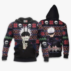 Satoru Gojo Ugly Christmas Sweater Custom Anime Jujutsu Kaisen XS12 7