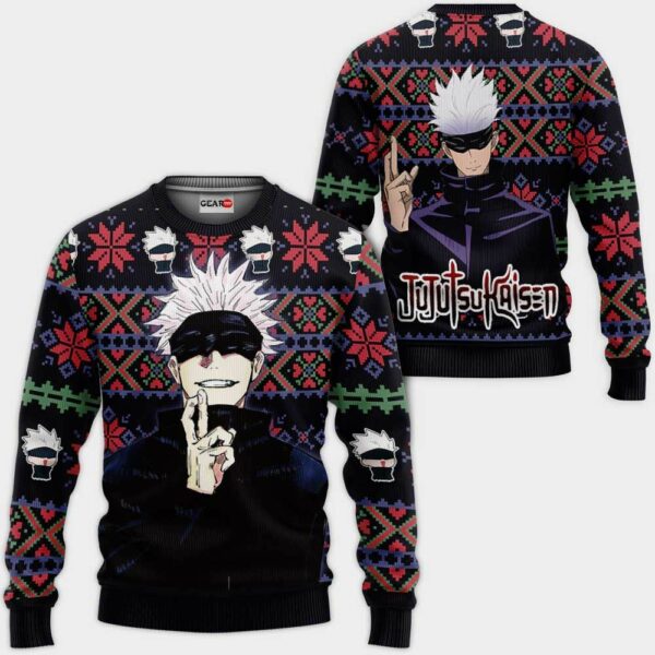 Satoru Gojo Ugly Christmas Sweater Custom Anime Jujutsu Kaisen XS12 1