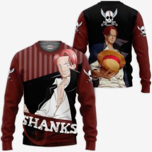 Shanks Red-Haired Hoodie One Piece Anime Shirts 7