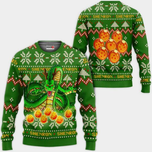 Shenron Ugly Christmas Sweater Custom Anime Dragon Ball XS12 1