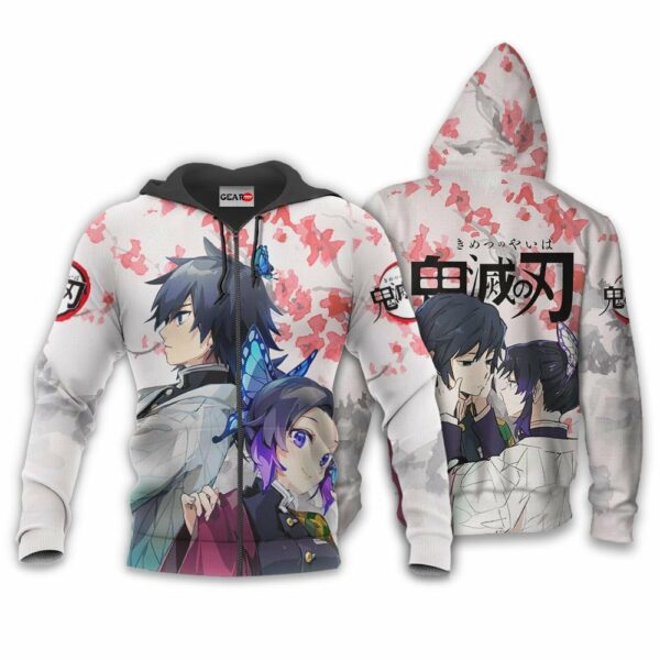 Shinobu and Giyuu Hoodie Custom Kimetsu Anime Merch Clothes Valentine's Gifts 1