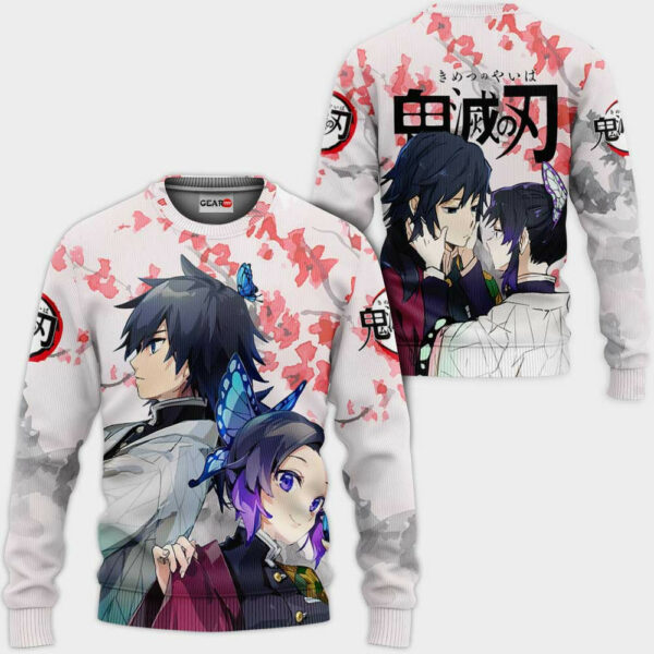 Shinobu and Giyuu Hoodie Custom Kimetsu Anime Merch Clothes Valentine's Gifts 2