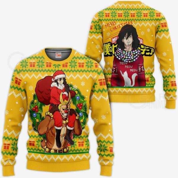 Shota Aizawa and All Might Ugly Christmas Sweater MHA Xmas Gift 1