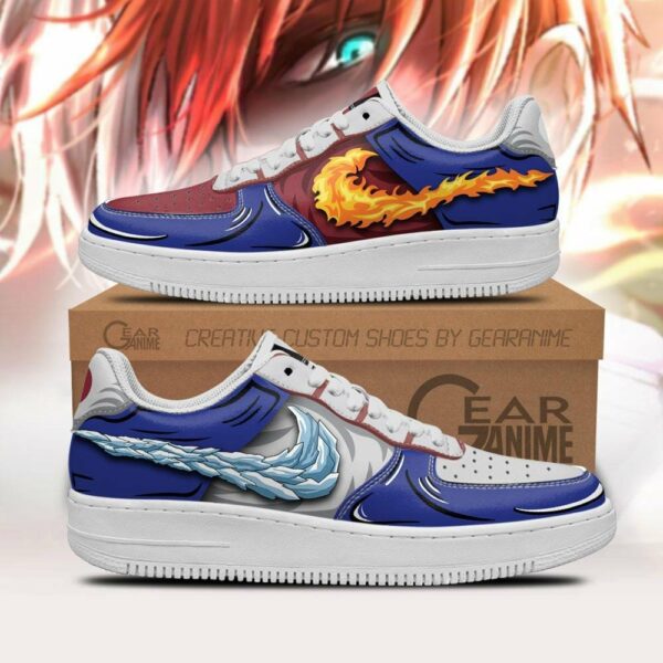 Shoto Todoroki Ice and Fire Air Shoes Custom Anime My Hero Academia Sneakers 1