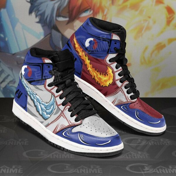 Shoto Todoroki Shoes Ice and Fire Custom Anime My Hero Academia Sneakers 2