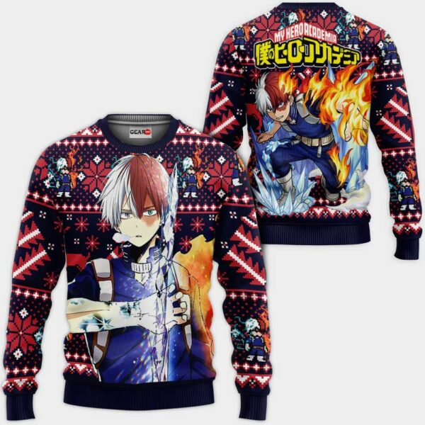 Shoto Todoroki Ugly Christmas Sweater Custom Anime My Hero Academia XS12 1