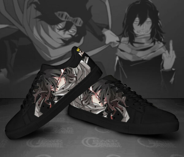 Shouta Aizawa Skate Shoes Black MHA Custom Anime Sneakers 2