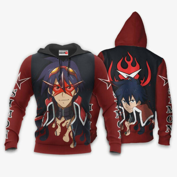 Simon Hoodie Custom Tengen Toppa Gurren Lagann Anime Merch Clothes 3