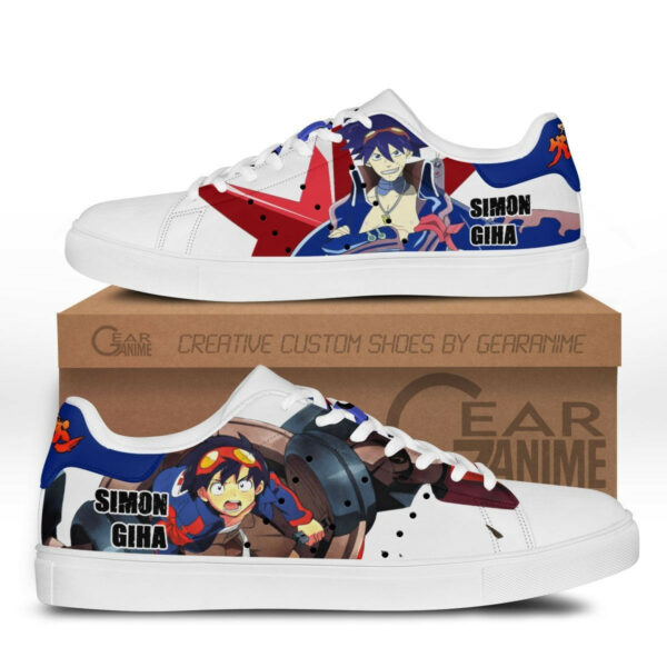 Simon the Digger Skate Shoes Custom Gurren Lagann Anime Sneakers 1