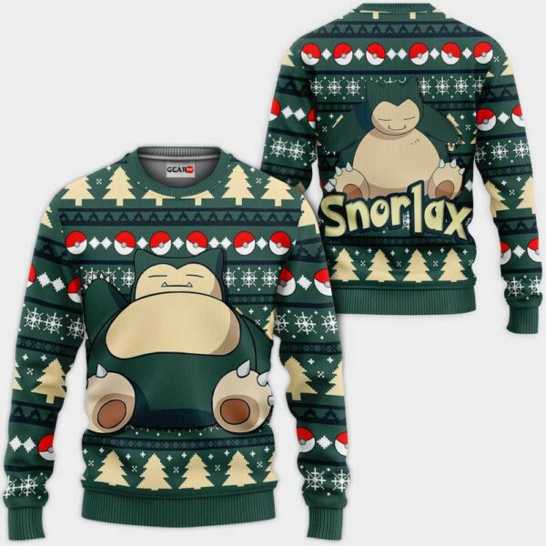 Snorlax Ugly Christmas Sweater Custom Anime Pokemon XS12 1