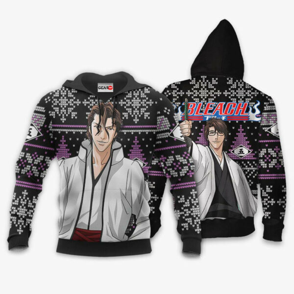 Sosuke Aizen Ugly Christmas Sweater Custom Anime BL XS12 3