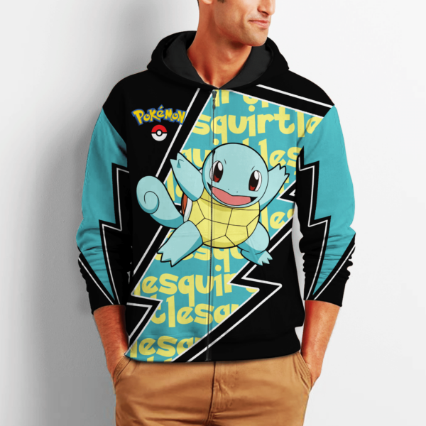 Squirtle Zip Hoodie Custom Pokemon Shirt Anime Merch 2