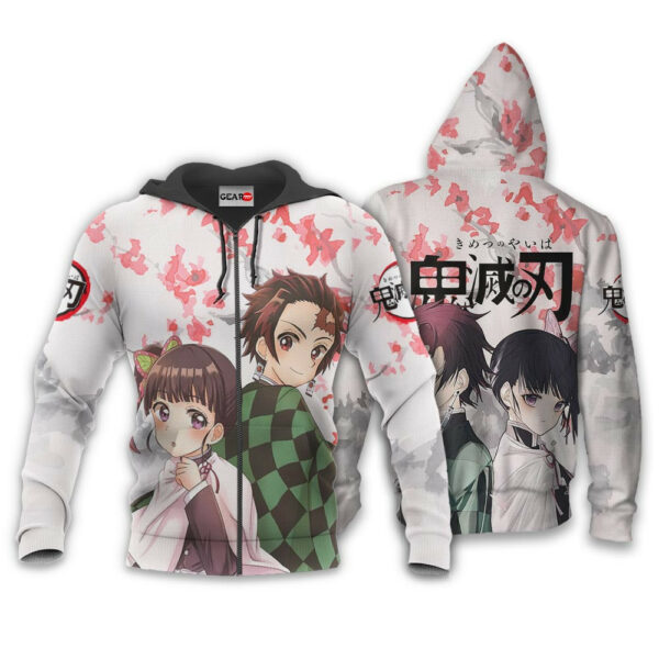 Tanjiro and Kanao Hoodie Custom Kimetsu Anime Merch Clothes Valentine's Gifts 1