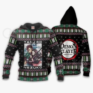 Tanjiro And Nezuko Ugly Sweater Christmas Kimetsu Anime Gift 7