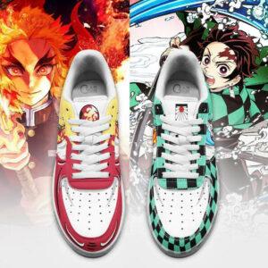 Tanjiro and Rengoku Air Shoes Custom Breathing Demon Slayer Anime Sneakers 12