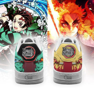 Tanjiro and Rengoku Air Shoes Custom Breathing Demon Slayer Anime Sneakers 14