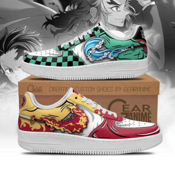 Tanjiro and Rengoku Air Shoes Custom Breathing Demon Slayer Anime Sneakers 2